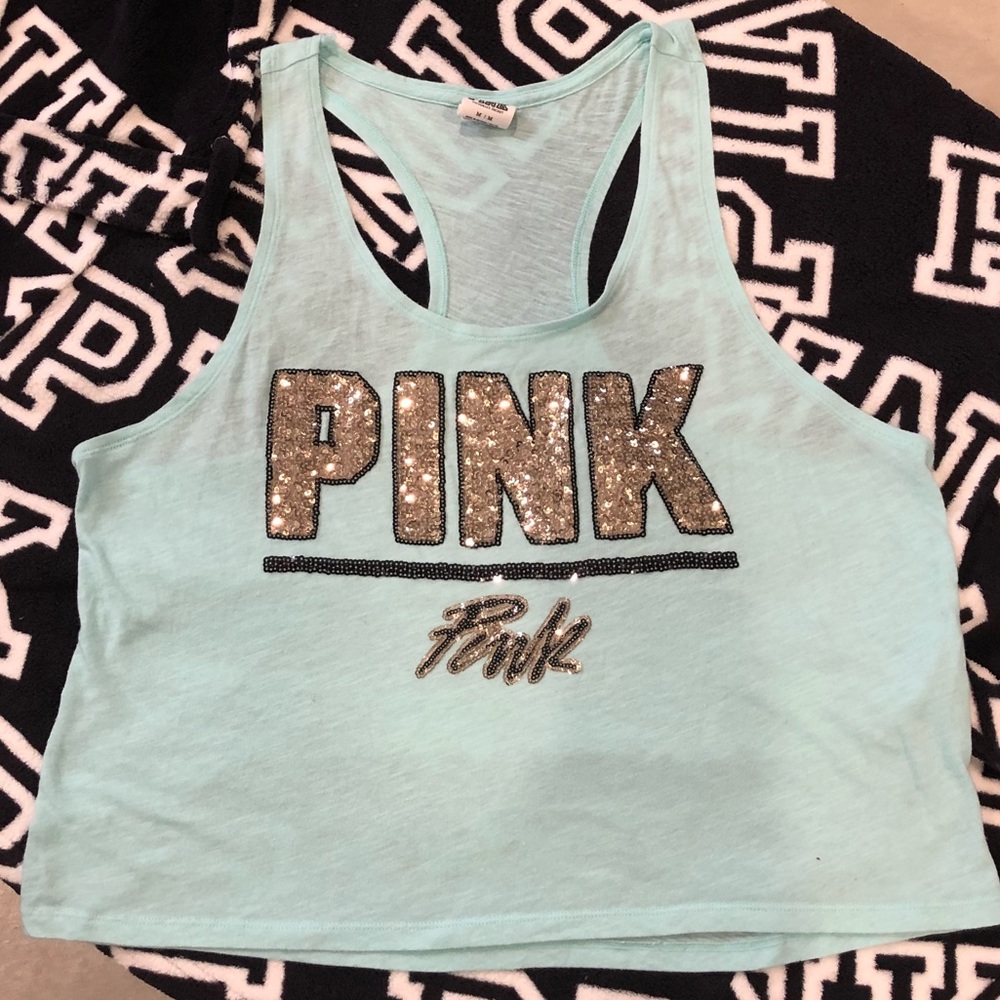 PINK by VS Bling Racer Back oversized Top